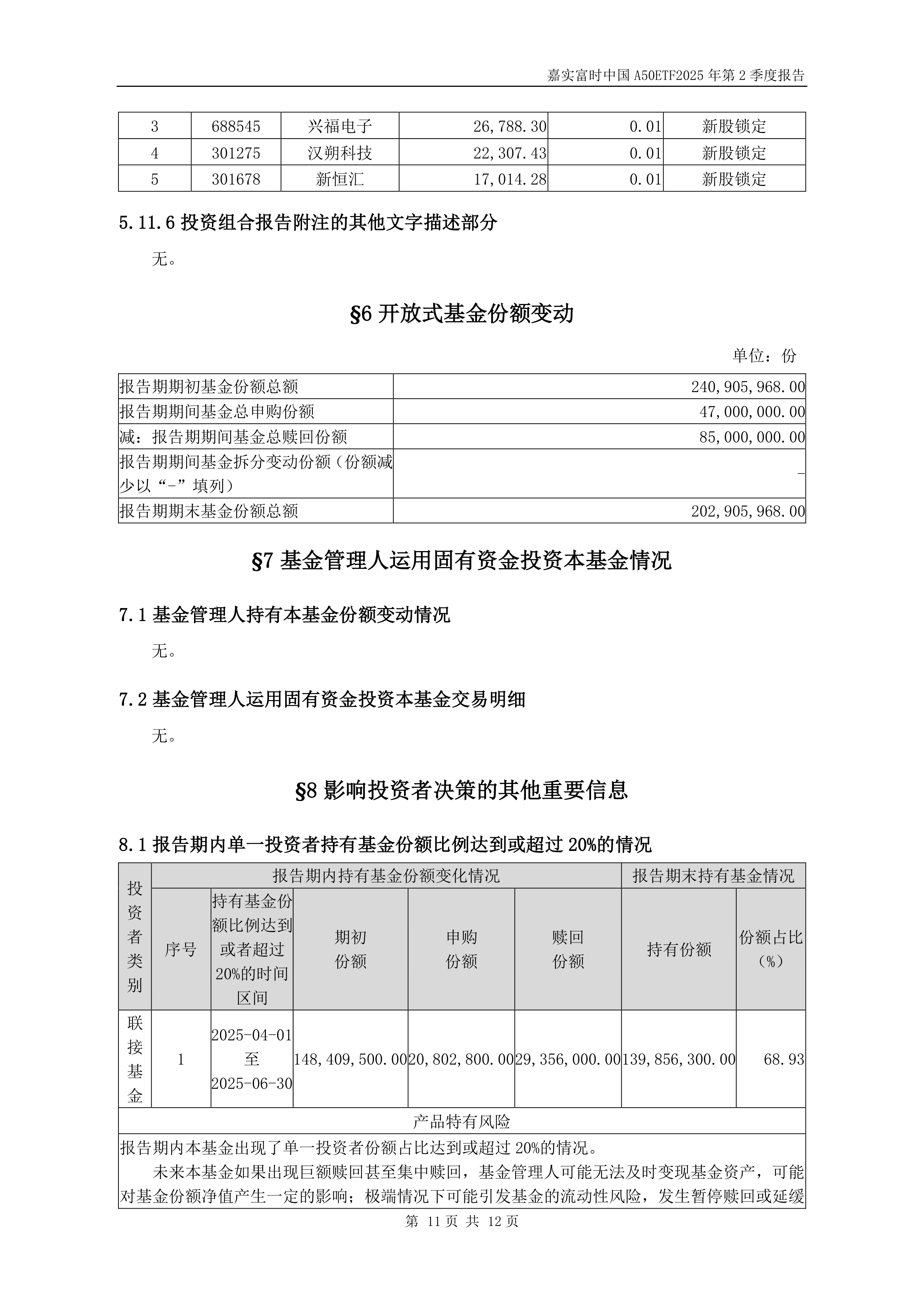 二季报点评：嘉实富时中国A50ETF基金季度涨幅2.71%