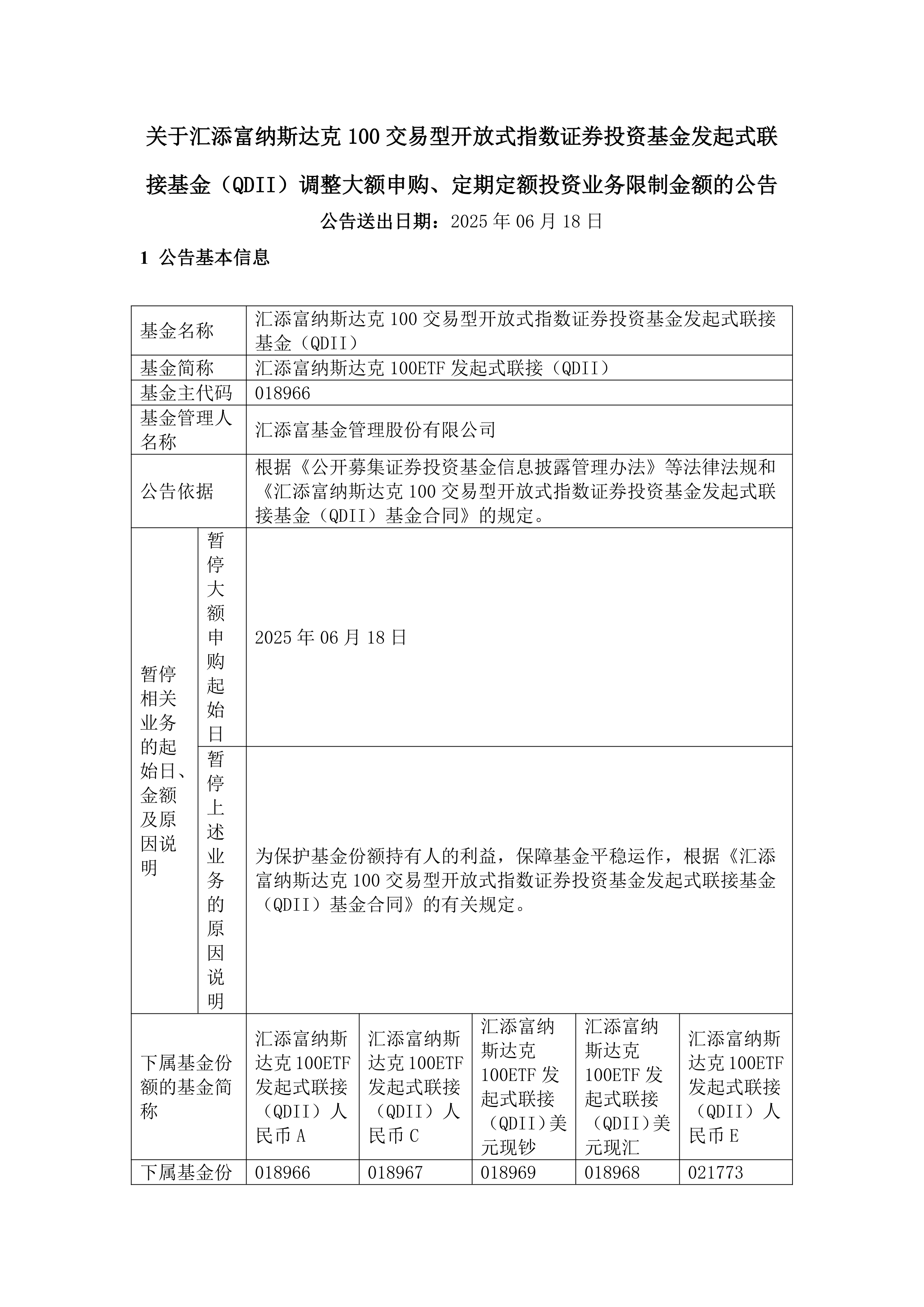 公告速递：大成纳斯达克100ETF（QDII）（基金场内简称：纳斯达克100指数ETF）基金暂停申购、赎回业务